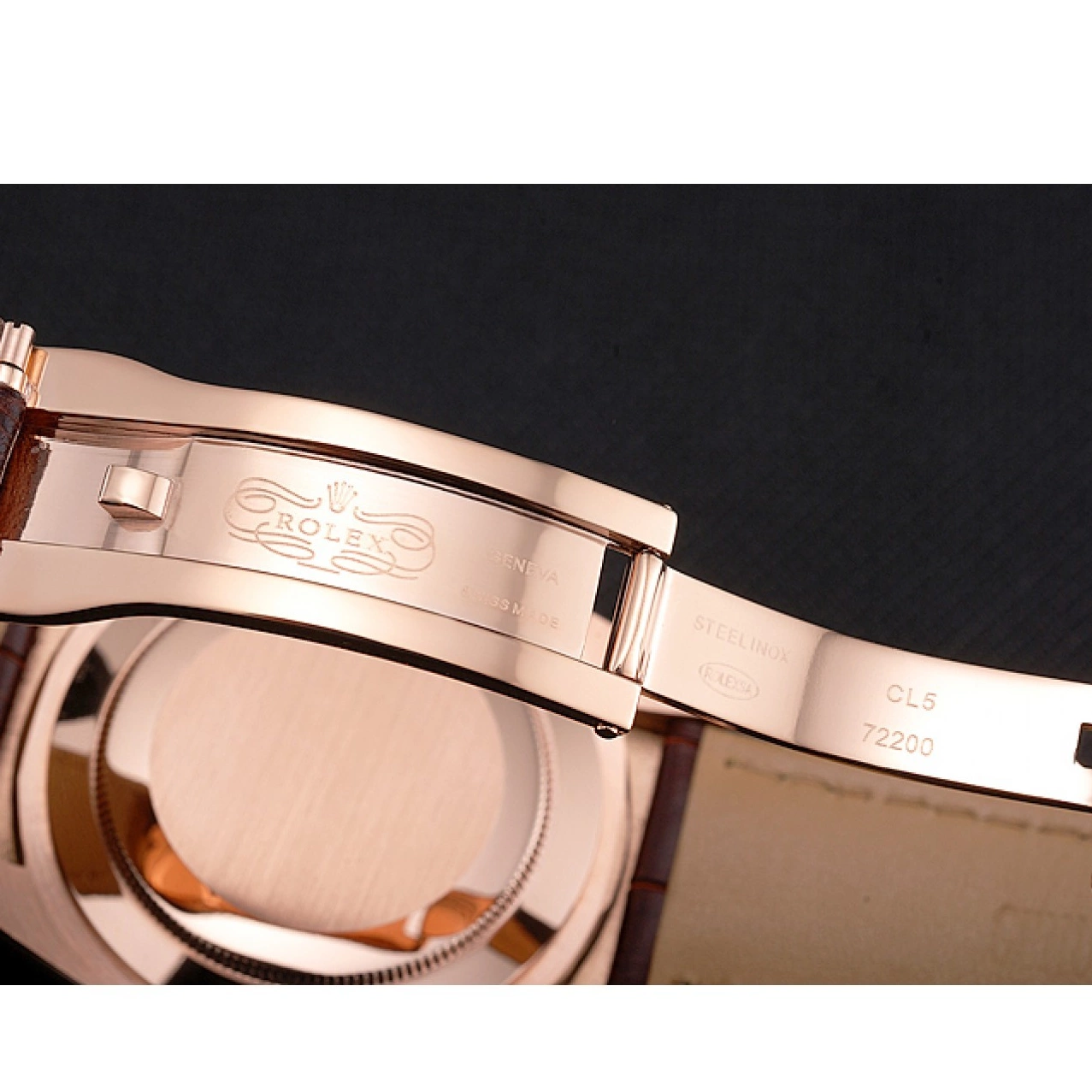 Good Copy Rolex Watches Case Strap Gold Dweller Rose Brown Leather Sky Rolex Brown Dial 0801